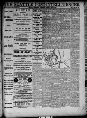 The Seattle Post-Intelligencer Newspaper June 1, 1888 kapağı
