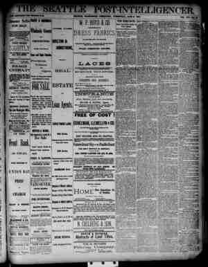 The Seattle Post-Intelligencer Newspaper June 6, 1888 kapağı