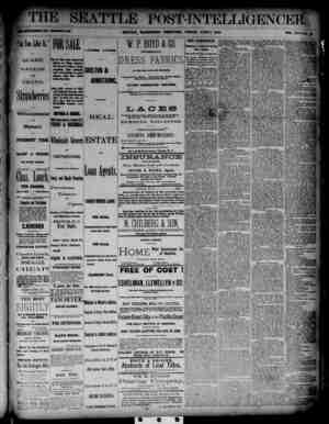 The Seattle Post-Intelligencer Gazetesi 8 Haziran 1888 kapağı