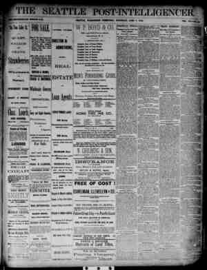 The Seattle Post-Intelligencer Newspaper June 9, 1888 kapağı