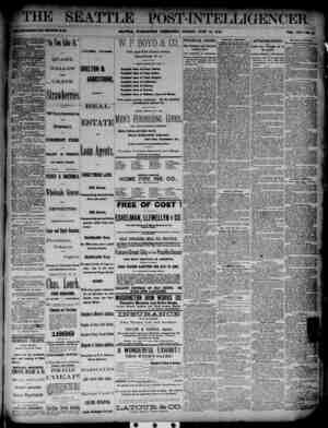 The Seattle Post-Intelligencer Newspaper June 15, 1888 kapağı
