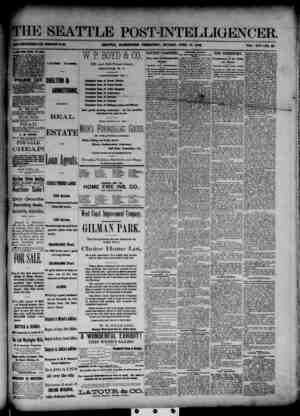 The Seattle Post-Intelligencer Gazetesi 17 Haziran 1888 kapağı