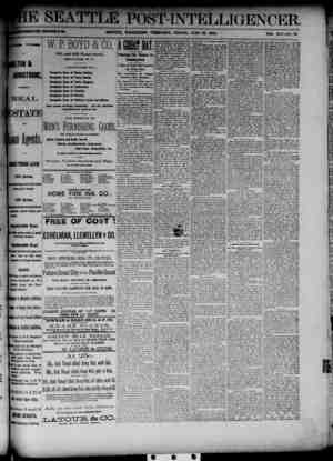 The Seattle Post-Intelligencer Gazetesi 22 Haziran 1888 kapağı