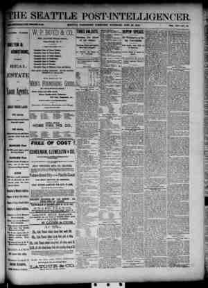 The Seattle Post-Intelligencer Newspaper June 23, 1888 kapağı