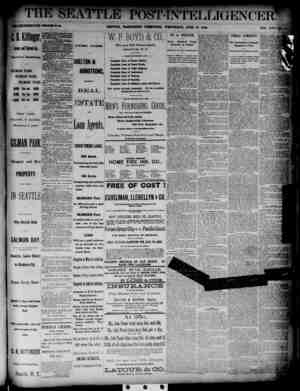 The Seattle Post-Intelligencer Gazetesi 27 Haziran 1888 kapağı