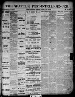 The Seattle Post-Intelligencer Gazetesi 30 Haziran 1888 kapağı