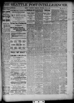 The Seattle Post-Intelligencer Gazetesi 5 Temmuz 1888 kapağı