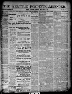 The Seattle Post-Intelligencer Gazetesi 6 Temmuz 1888 kapağı