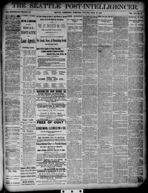 The Seattle Post-Intelligencer Gazetesi 10 Temmuz 1888 kapağı
