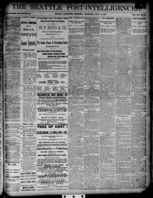 The Seattle Post-Intelligencer Gazetesi 11 Temmuz 1888 kapağı