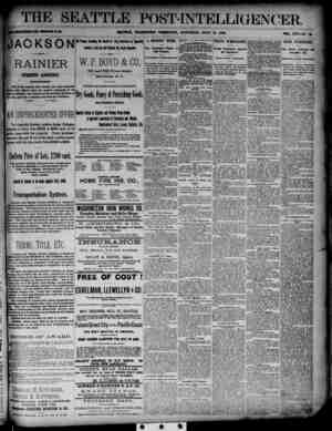 The Seattle Post-Intelligencer Newspaper July 14, 1888 kapağı