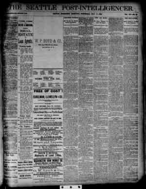 The Seattle Post-Intelligencer Newspaper July 18, 1888 kapağı