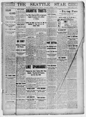 Seattle Star Newspaper March 3, 1899 kapağı