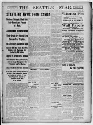 Seattle Star Newspaper April 12, 1899 kapağı