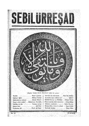 Sebilürreşad Dergisi 15 Ağustos 1948 kapağı