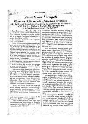    1 Sayı 12 ; SEBILÜRREŞAD Millif Eğitim bim bir haberi büyük puntolu başlıklarla ya- Zıyor: «Adanada Arapçâ din dersleri...