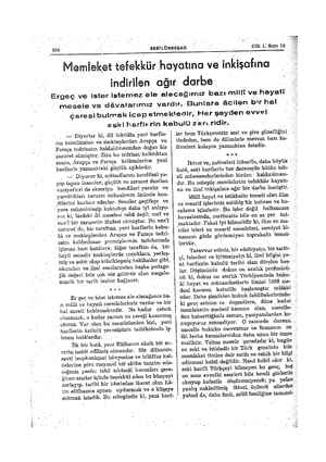  238'.' LH “SEBİLÜRREŞAD Ö3K AŞ Sayı 15 . Memiekeî tefekkur hayctmq ve ınkısofına indirilen ağır darbe Ergeç ve ister istemez