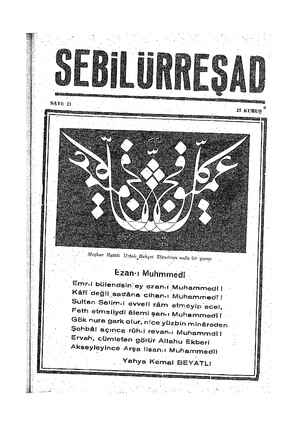 Sebilürreşad Dergisi 15 Kasım 1948 kapağı