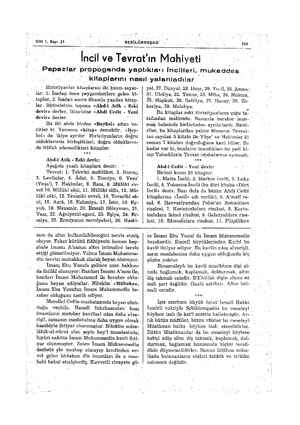  Git 1, Sayı 21 İ'nci'î ve Terot'ın* Mahiyeti “SEBİLÜRREŞAD ' Papazlar propoganda yaptıkları lncıllerı, mukaddes...