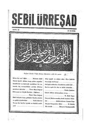 Sebilürreşad Dergisi 22 Kasım 1948 kapağı