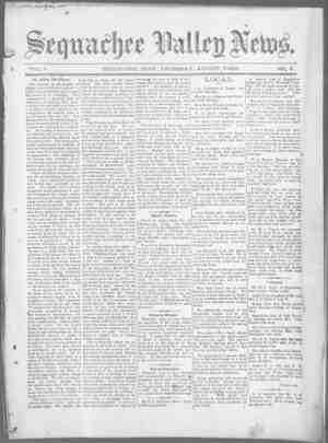 Sequachee Valley News Newspaper August 6, 1896 kapağı