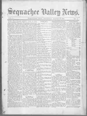 Sequachee Valley News Newspaper August 13, 1896 kapağı