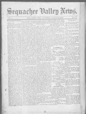 Sequachee Valley News Newspaper August 27, 1896 kapağı
