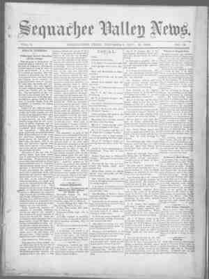 Sequachee Valley News Newspaper October 8, 1896 kapağı