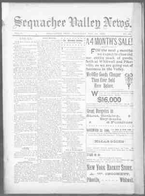 Sequachee Valley News Newspaper December 24, 1896 kapağı