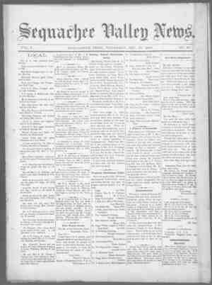 Sequachee Valley News Newspaper December 31, 1896 kapağı