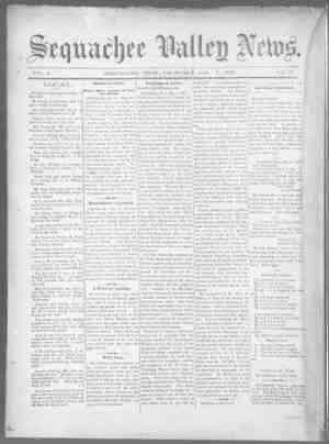 Sequachee Valley News Newspaper January 7, 1897 kapağı