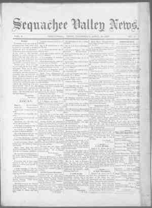 Sequachee Valley News Newspaper April 15, 1897 kapağı