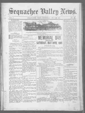Sequachee Valley News Newspaper May 27, 1897 kapağı