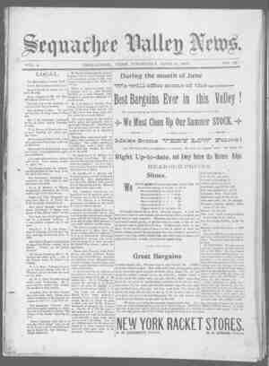 Sequachee Valley News Newspaper June 10, 1897 kapağı
