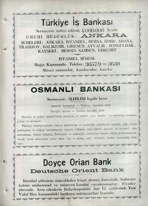  AZ ZARA ZA b A A İZ ah Aİ aa AL Aİ İZL AL AL AZ AZ, İZ Aİ a Türkiye İs Bankası Sermayesi: tediye edilmiş 4.000.000 liradır