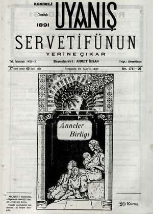 Servetifunun (Uyanış) Dergisi 30 Mayıs 1929 kapağı