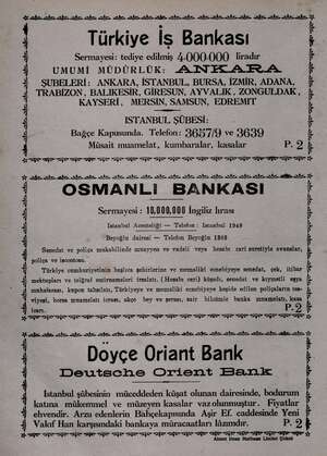  Kafama aim al a a. ama ai ai ai. a m a a MV Türkiye İş Bankası : Sermayesi: tediye edilmiş 4.000.000 liradır N UMUMİ...
