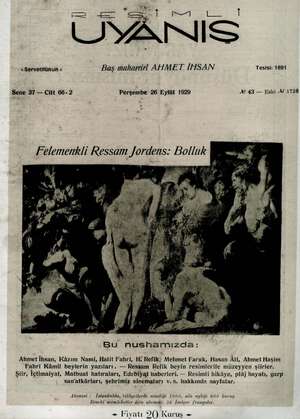 Servetifunun (Uyanış) Dergisi 26 Eylül 1929 kapağı