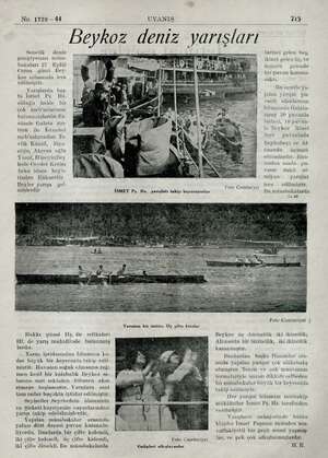  No. 1729—44 “deniz yarışları UYANIŞ 715 Beykoz aa ER 5 Senelik (o deniz birinci gelen beş, şampiyonası müsa- A 1 : ikinci...