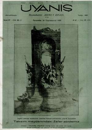 Servetifunun (Uyanış) Dergisi 24 Ekim 1929 kapağı