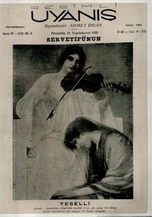 Servetifunun (Uyanış) Dergisi 31 Ekim 1929 kapağı