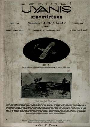 Servetifunun (Uyanış) Dergisi 28 Kasım 1929 kapağı