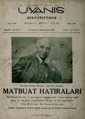 Servetifunun (Uyanış) Dergisi 19 Aralık 1929 kapağı