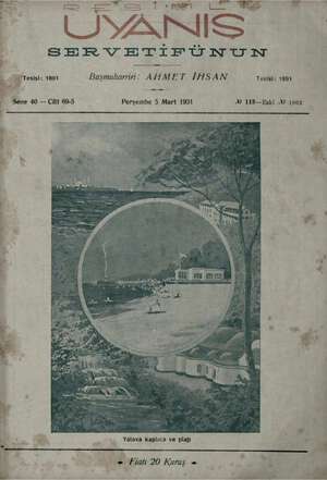 Servetifunun (Uyanış) Dergisi 5 Mart 1931 kapağı