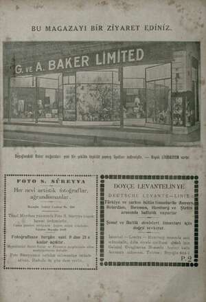  » se, ye. Ng : y gö dg 3 “ Beyoğlundaki Baker mağazaları yeni bir şekilde teşkilât yapmış fiyatları indirmiştir. — Büyük...