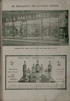    Beyoğlundaki Baker mağazaları yeni bir şekilde teşkilât yapmış fiyatları indirmiştir OLSS SLEEP LİYULLLULLYL OSSA ç Ethem