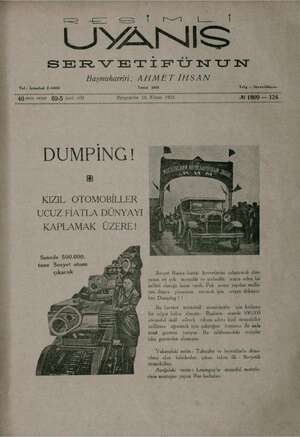Servetifunun (Uyanış) Dergisi 16 Nisan 1931 kapağı