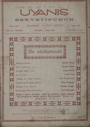 Servetifunun (Uyanış) Dergisi 7 Mayıs 1931 kapağı