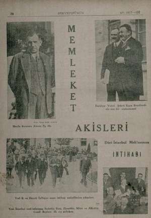  20 SERVETİFÜNÜN NO. 1817—132 Dahiliye Vekili Şükrü Kaya Beyefendi. nin son bir enstantanesi Fot Kanan Haşir » Ankara Meclis