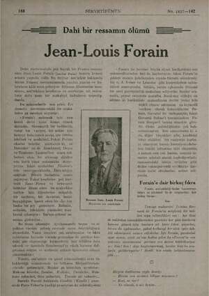    | | 188 SERVETİFÜNUN No. 1897—142 Dahi bir ressamın ölümü Jean-İLouis Forain Delin mertebesinde pek büyük bir Frasaiz...